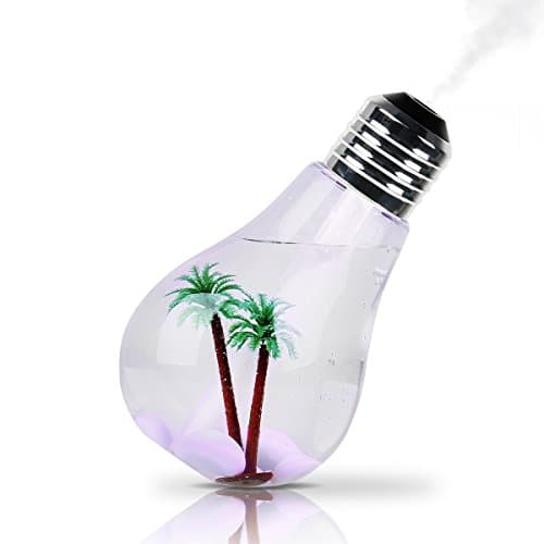 VONNTA 2-in-1 Cool Mist Humidifier and LED Light Bulb 7 Color Glow with Cooling Dispersion USB Portable Desktop Air Purifier Home Office Bedroom Desk (Upgraded version)