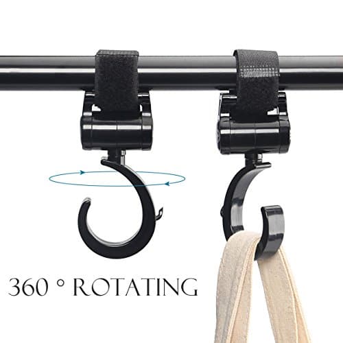 Handy Baby Stroller Hook - 2 Pack of Multi Purpose Hooks for Baby Diaper Bags Groceries Clothing Purs, Great Accessory for Mommy when Jogging, Walking or Shopping