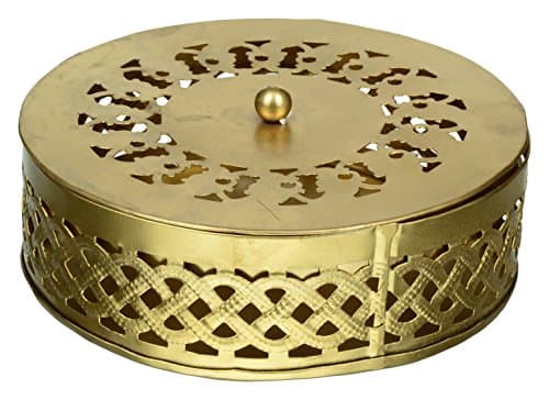 UTSAV KRAFT Iron Make Multi use Candy or Container Round Boxes for Home Decor or Storage in Gold