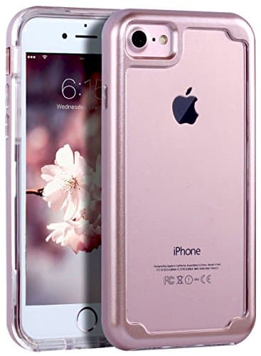 IPhone7 Case / IPhone8 Case with Slim Clear Soft Rubber Bumper and Shock Absorption,TPU Cover Hybrid Protective and Dual-Layer Hybrid Sturdy Armor, Rose Gold