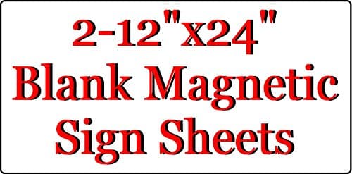 Blank White Magnetic Sheets (2) 12" x 24" 30 mil.