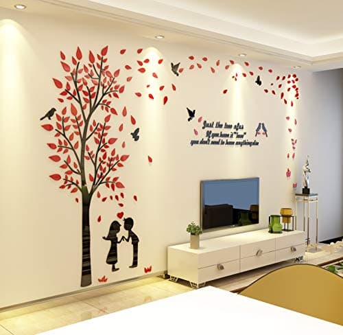 3D Wall Stickers Forest Wall Decal Black Rabbit Birds Easy to Install &Apply DIY Decor Sticker Home Decor (Z)
