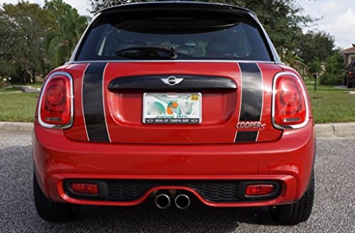 The Pixel Hut gs00253 Black with White Border Boot Trunk Lid Stripes for MINI Cooper and S F56 (2014 to Present)