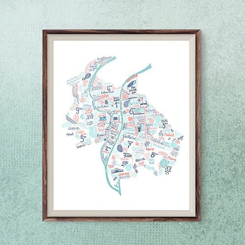 Lyon city map print