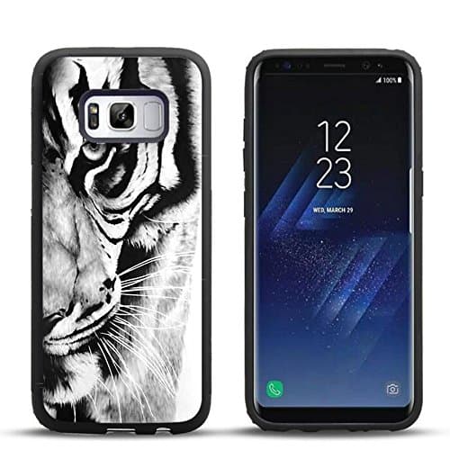 Samsung S8 Plus Case Retro black and white tiger pattern, DOO UC Laser Technology for Protective Case for Samsung Galaxy S8 Plus Black