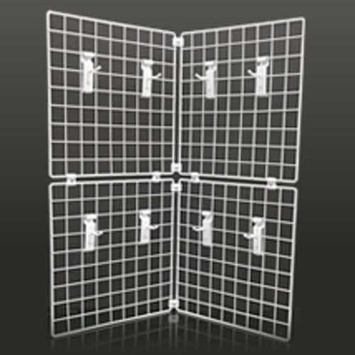 Mini Grid Counter Display with 4 Panel in White/Black and 8 Connector 28"W x 28"H