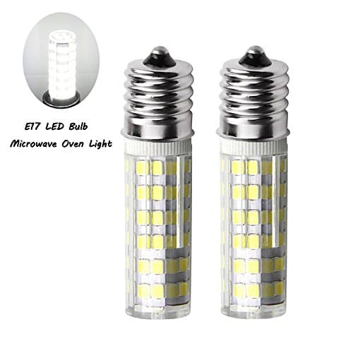 E17 LED Bulb Microwave Oven Light, Stove Bulb Light 5W(equivalent to 45W halogen bulb)Daylight White Dimmable 6000K 76X2835SMD AC110-130V (Pack of 2)