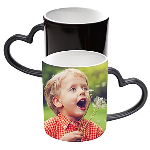Personalized Magic Mugs Temperature Sensing Color Changing Porcelain Coffee Mug Photo and Logo Customizable Cup With Lid and Spoon