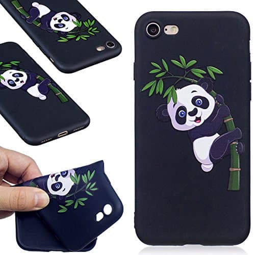 iPhone 7/7G (4,7 zoll) Case, Ecoway TPU Soft Silicone Back Panda holding bamboo Silicone Case Protective Cover Cell Phone Case for iPhone 7/7G (4,7 zoll) - Panda holding bamboo