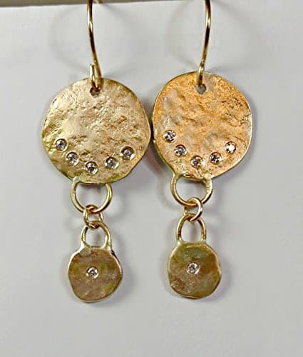 14 kt Gold and Diamond Dangle earrings