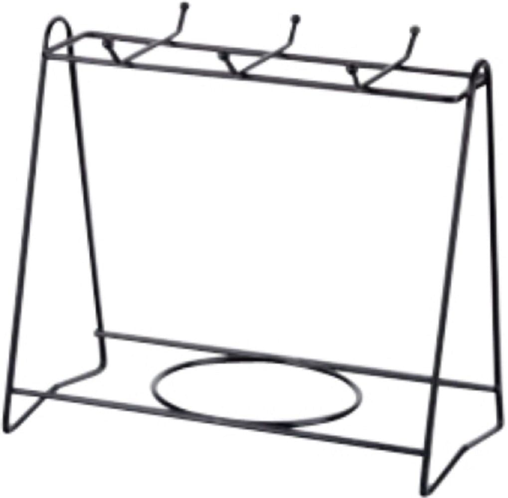 Stylish Cup & Plate Storage Dish Rack Holder Display Stand (Four Cups & Four Plates, Black)