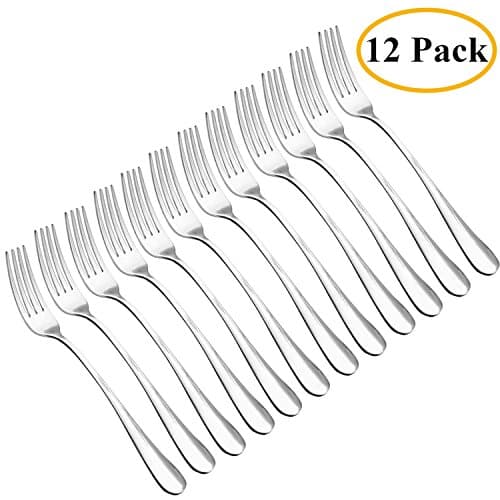 ELUBCHY 7.2" Dinner Forks , Table Fork Tableware , Stainless Steel Cutlery Sets for Home Kitchen Restaurant( 12 Pack)
