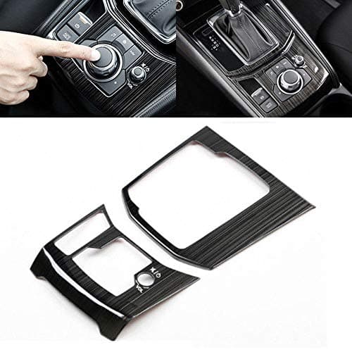 Turspit Black Titanium Interior Gear Shift Frame Cover Trim for Mazda CX-5 CX5 2017/2018