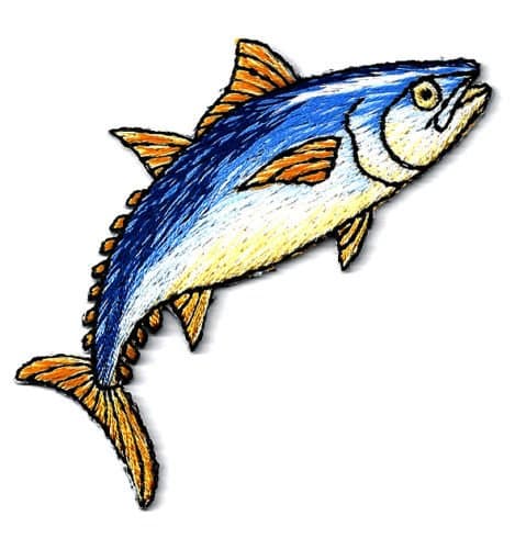 DKAORU TUNA FISH FULLY EMBROIDERED IRON ON PATCH - RIGHT Happy crafting