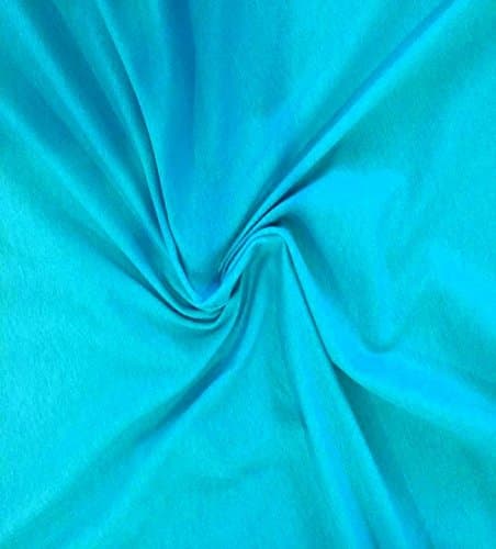 Knit Teal Solid Design Fabric by the Yard, 95% Cotton, 5% Lycra, 60 Inches Wide, great quality, medium weight, 4 way stretch (1 yard)
