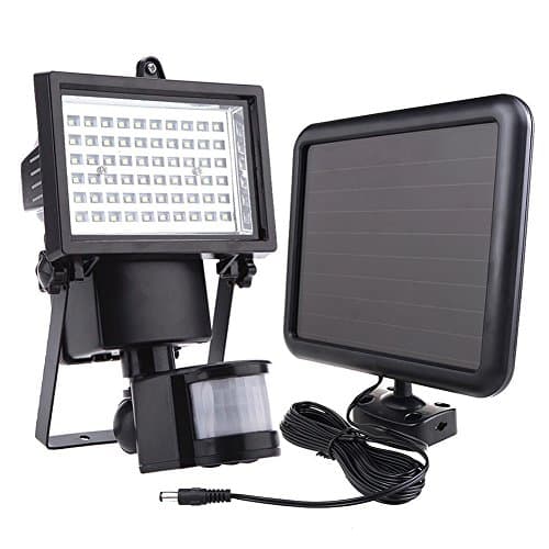 60 LED Solar Motion Light WSMY Adjustable TIME & LUX Lamp Solar activated for Hallway Corridor Villa Yard Garage Outdoor Indoor Wall Patio Garden Landscape Deck Shed Lawn