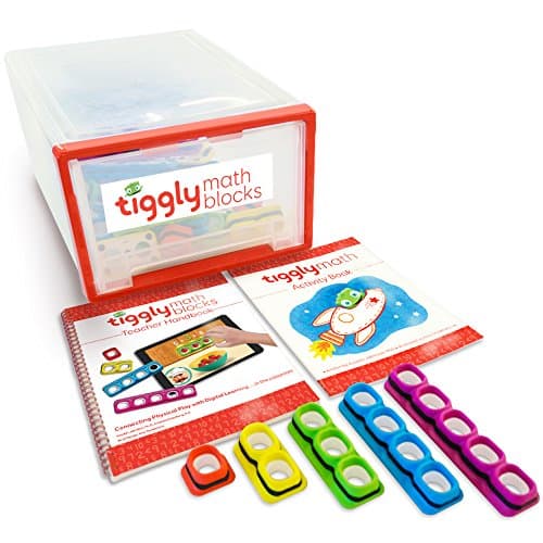 Tiggly Math Blocks School Edition: 25 manipulatives + 5 student workbooks + 1 teacher handbook