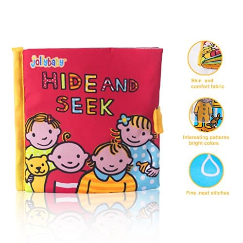 XinXinLe Soft Activity Cloth Book,1 Year Old & Toddler, Touch and Feel Activity with Crinkle Book Toy with Strap for Baby