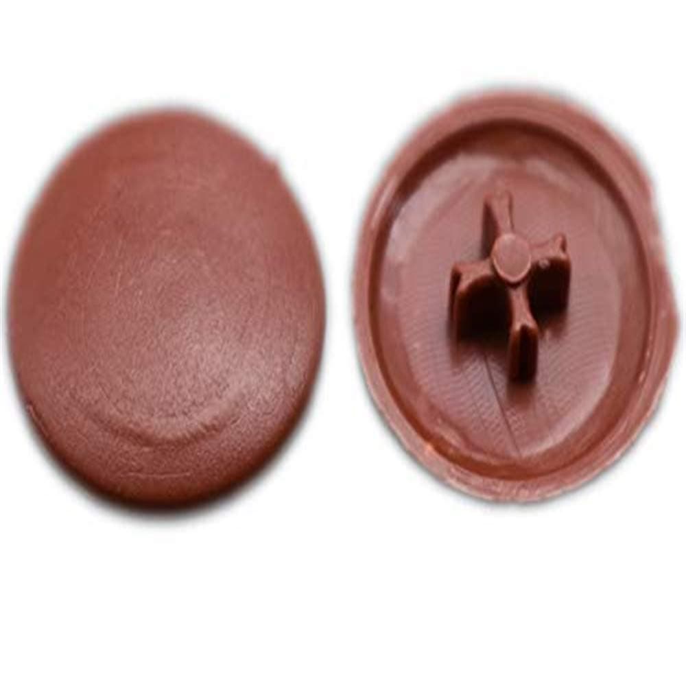 Cam Dowel Cap,Cam Lock Fastener Cap,Cam Lock Nuts Cap,Cam Lock Screw Cap. (Only Plastic Cap, No Fastener,Only for 14.6mm11mm Cam Fitting,Top Concave"Plus Shape" ) (Brown)