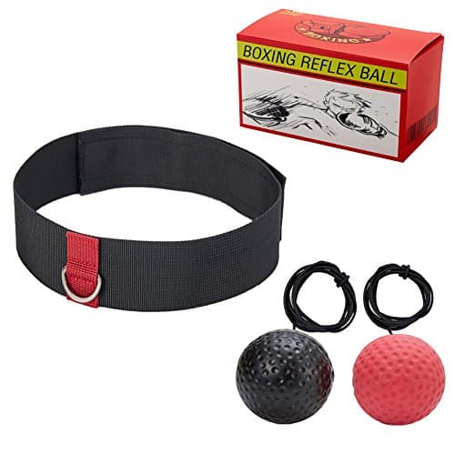Boxing Fight Ball Two Speed Exercise Balls for Training Hand Eye Coordination Punching Accuracy Reflex, with Adjustable Headband