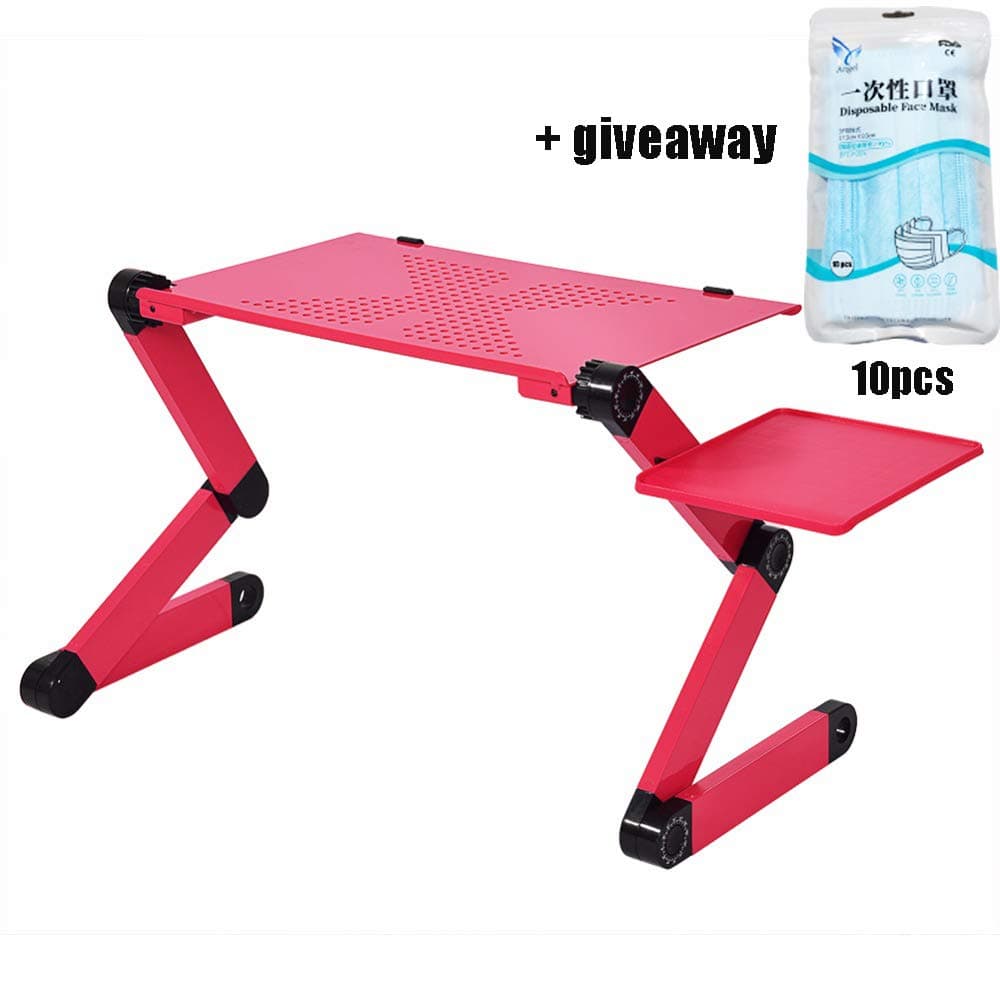 Adjustable Portable Laptop Folding Computer Lap Desk for Bed Sofa for Kids Adults,Home Office Study Desk Writing Workstation,Black,16.5x10.2"