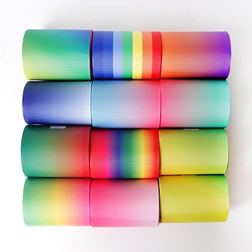 3inch width,thermal transfer Grosgrain Ribbon Value Pack12 multi colors (3")