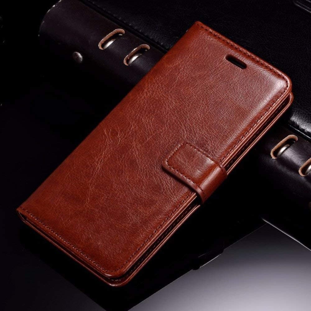Thinkzy Artificial Leather Flip Cover Case for Nokia 6.1 Plus – Brown