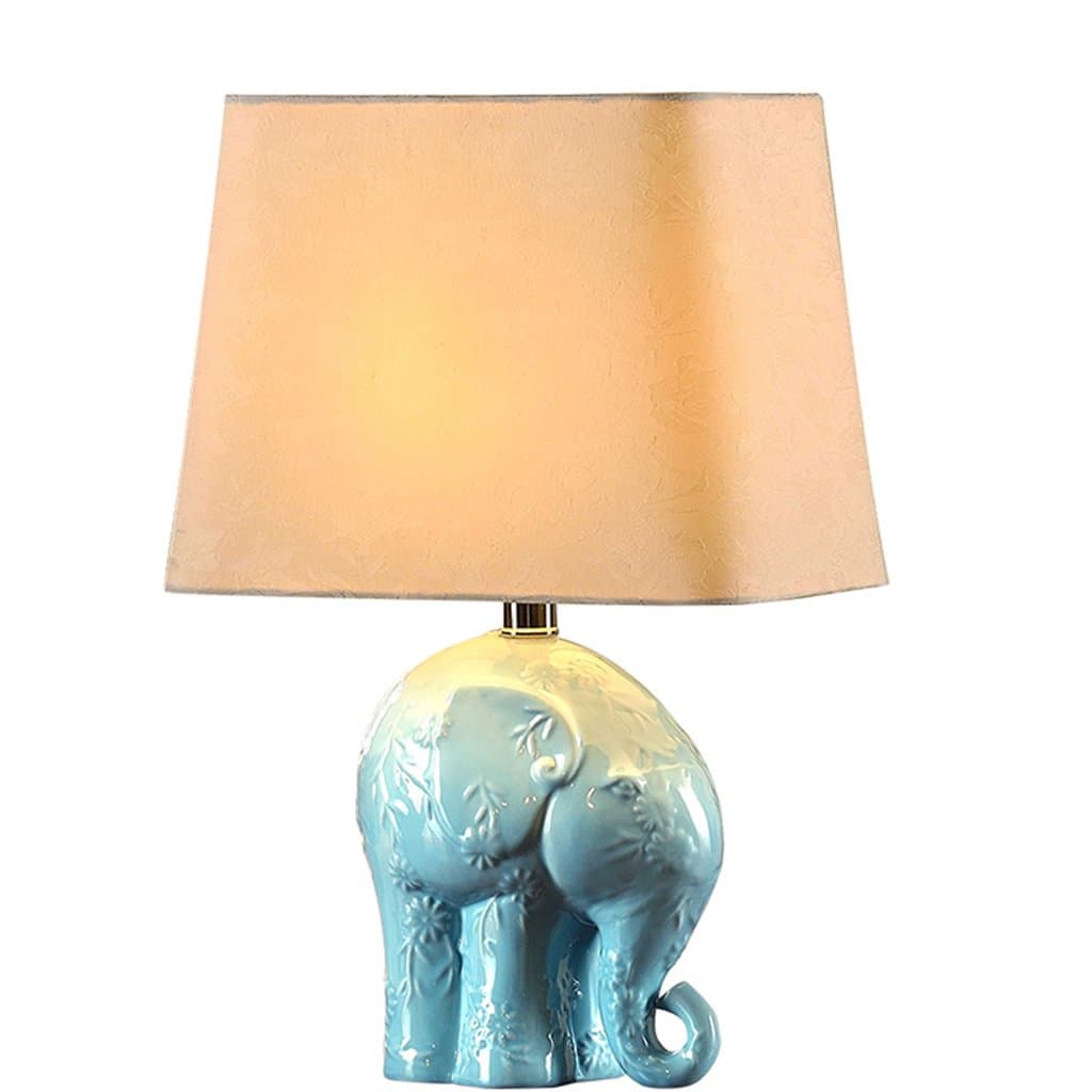 Good Thing Table lamp Creative Mediterranean Blue Ceramic Lamp Modern Simple Korean Pastoral Elephant Bedside Lamp