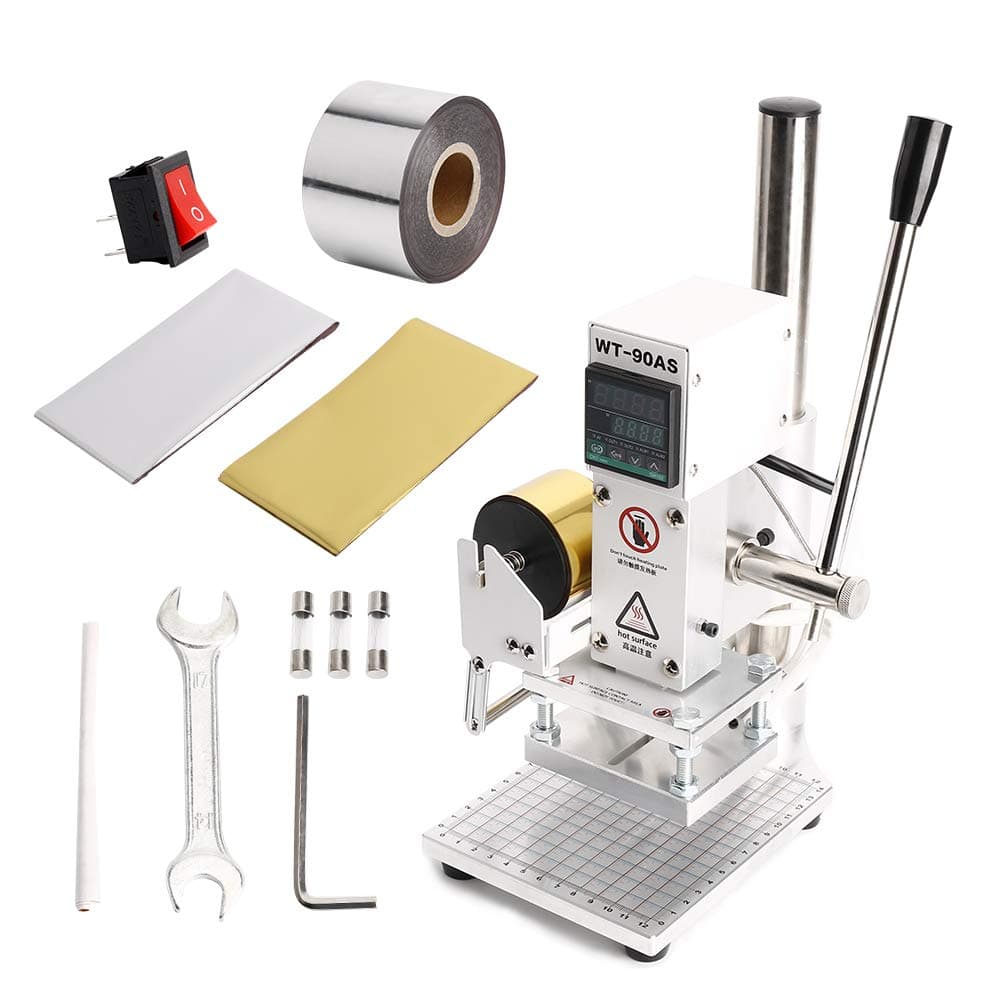 Hot Foil Stamping Machine 110V with Bracket and Digital Display Multi-Function Stamping Machine 8x10 cm Hand Stamping…