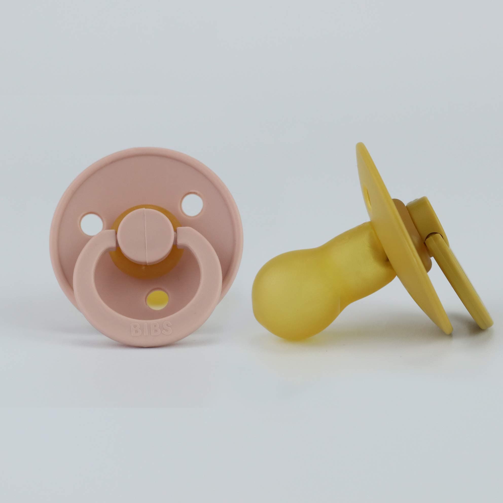 Bibs Dummy Size 3 | 2 Pack | 6 Colours | Original Bibs Pacifier (Blush/Mustard)