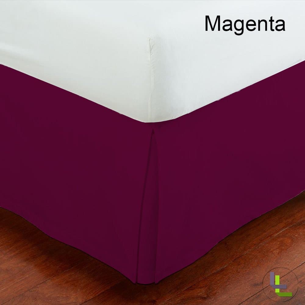 RishCreations King 300TC Magenta Solid 100% Egyptian Cotton 1PCs Box Pleated Bedskirt Solid (Drop Length: 21 inches) Superb Finish