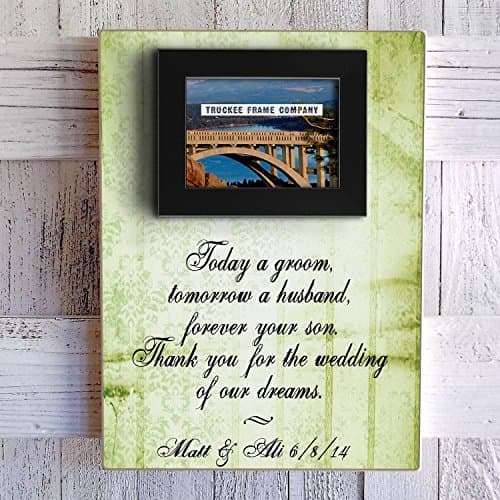 Today A Groom, Tomorrow A Husband, Forever Your Son. Personalized Wedding Photo Frame. Thank You Gift For Parents Of Groom. 14" x 19"