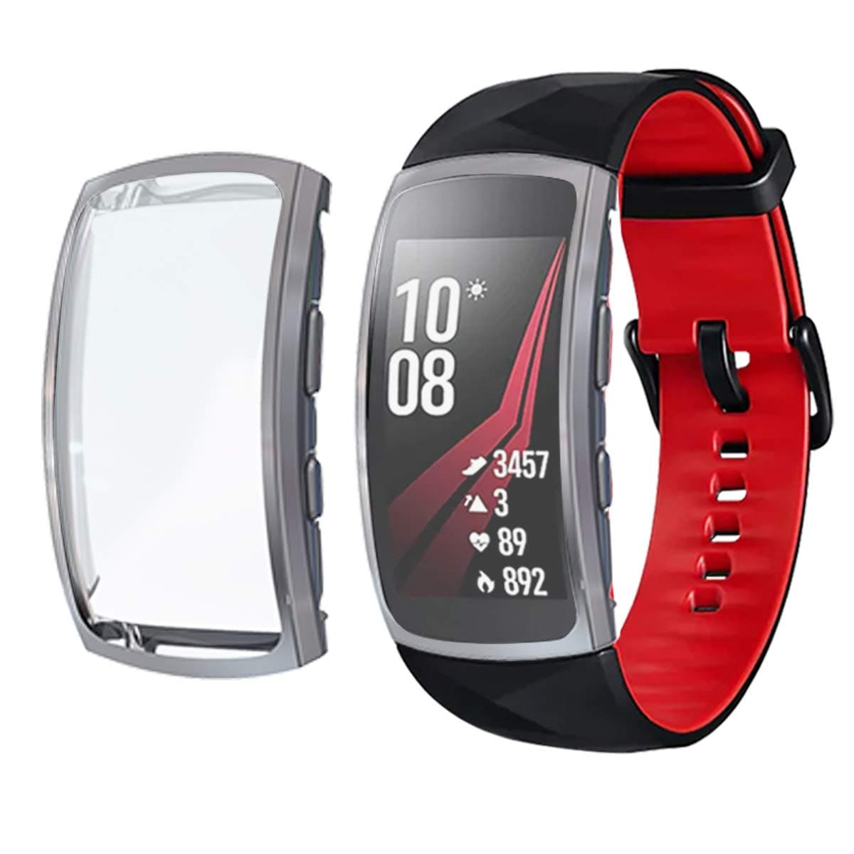 iHYQ Screen Protector Case for Samsung Gear Fit 2 Pro,TPU Full Protection Scratch Resistant Cover Film for Samsung Gear Fit2 Pro/Fit 2 Accessories (Gray)