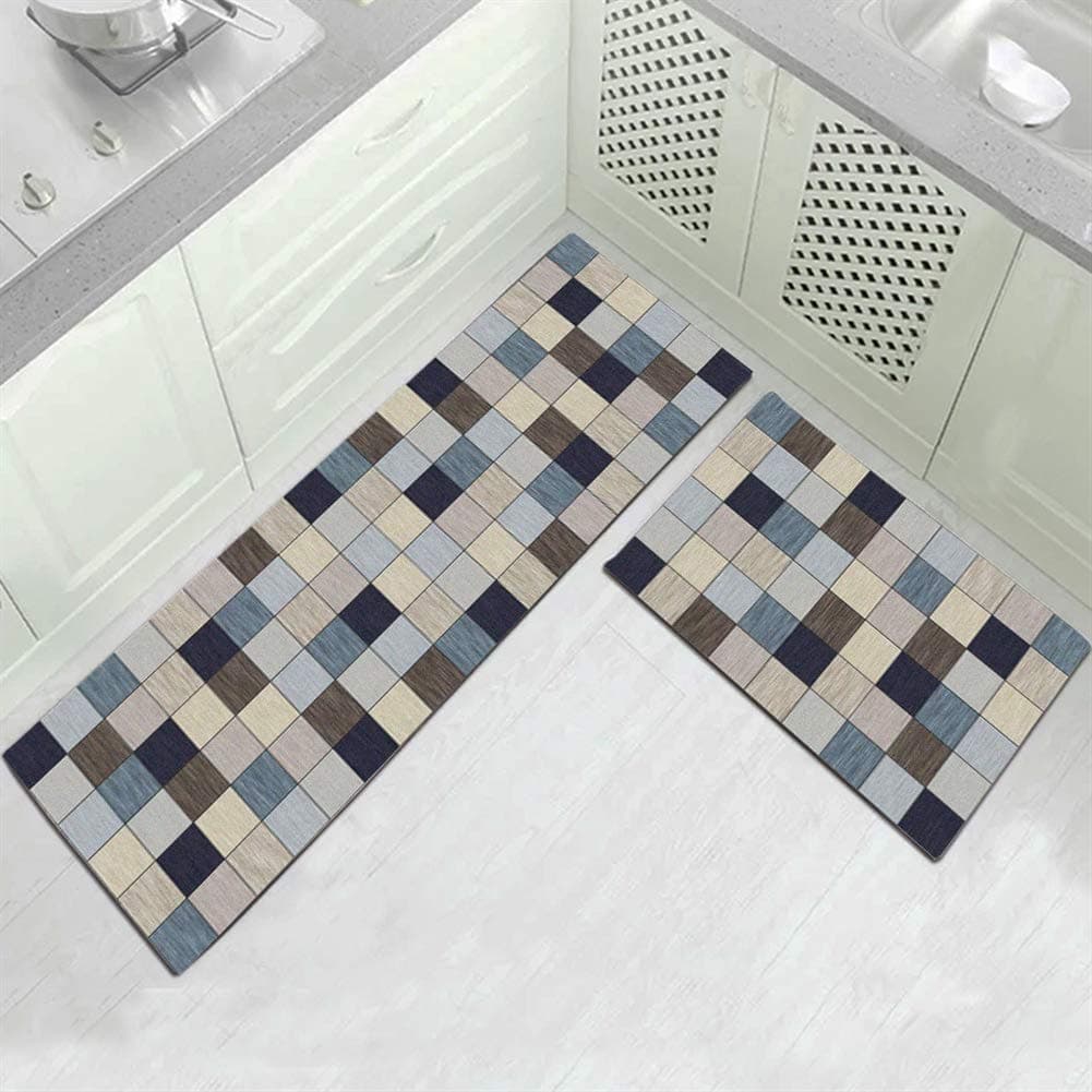 Ommda Modern Geometric Pattern Non Slip Washable Kitchen Mats and Rugs Runners Carpet Doormats for Living Room 40x60cm