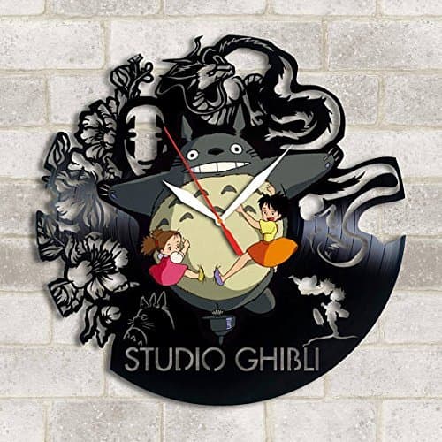 Handmade Vinyl Wall Clock Studio Ghibli vinyl clock Studio Ghibli decor Studio Ghibli wall poster Studio Ghibli Christmas gift Studio Ghibli gift idea Studio Ghibli