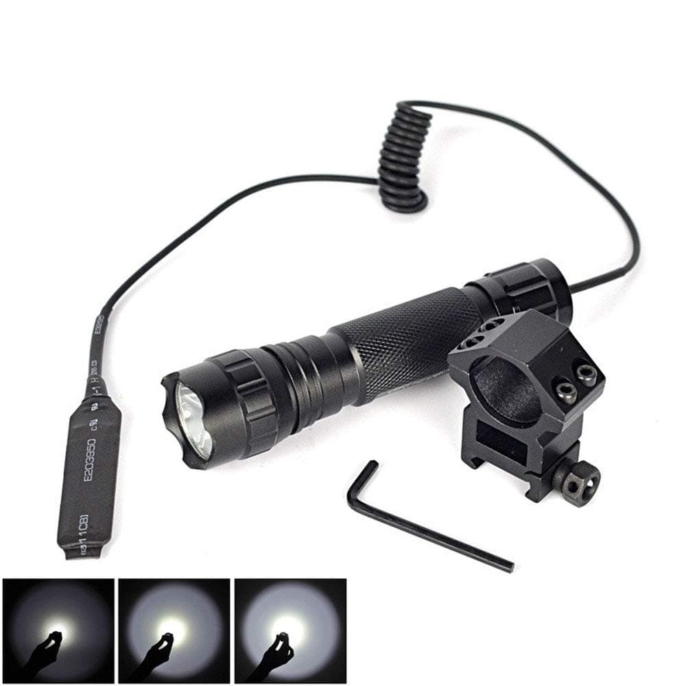 Goldt1 LED outdoor charging light flashlight set super bright XML T6 multi-function portable remote search xenon lamp 2000 lumens with mounting clips and pressure switch