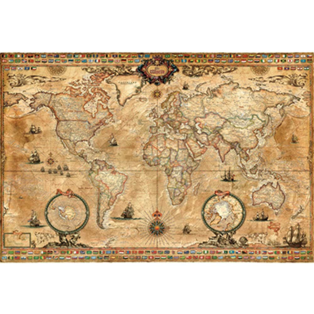 LL dawn 1000/2000/4000/5000 Pieces Ancient World Map Wooden Adult Puzzle Educational Learning Toys for Kids Adults Elder,5000PCS