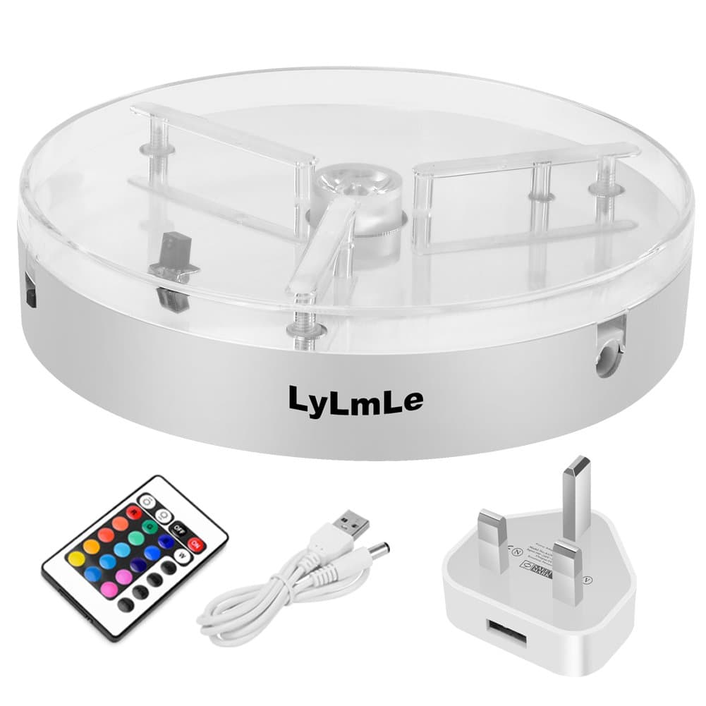 Vase LED Base Light, Led Lights Base for Crystal Glass, Wedding Centrepiece Led Light Decoration Multicolor Led Coasters by LyLmLe(15CM)