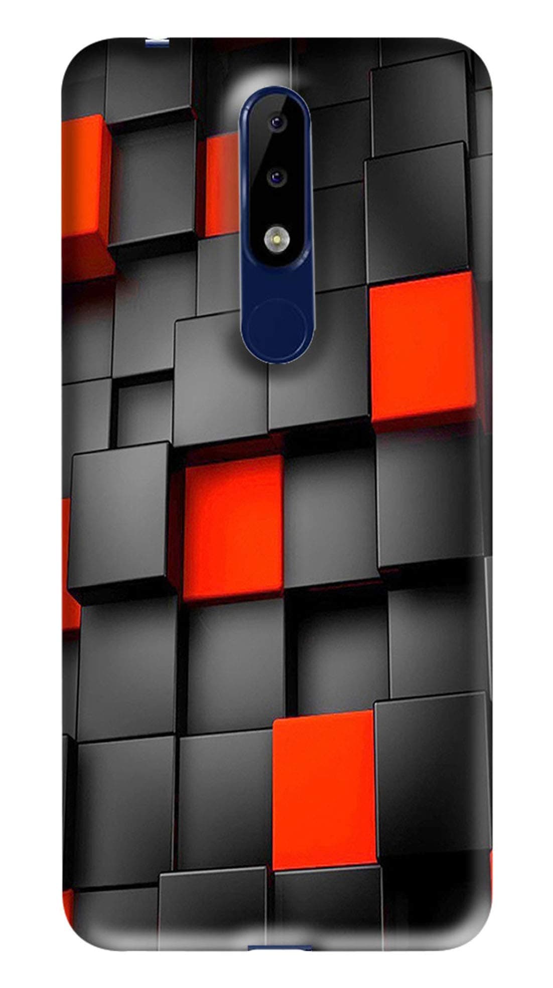 Fasheen Printed Back Case Cover for Nokia 5.1 Plus, Flexible Soft Silicone Rubber TPU, Print: 3D Black