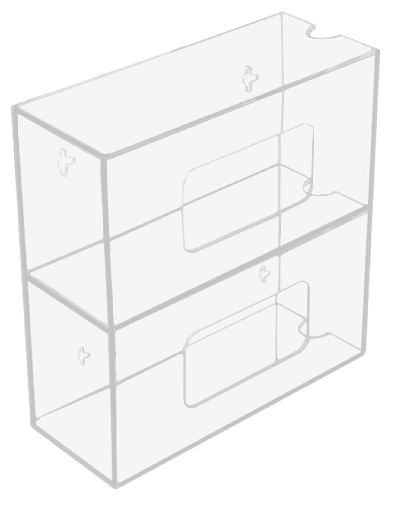 TrippNT 50951 Clear Acrylic Double Side Loading Glove Box Holder, Magnet Mount, 10" Width x 10" Height x 4" Depth