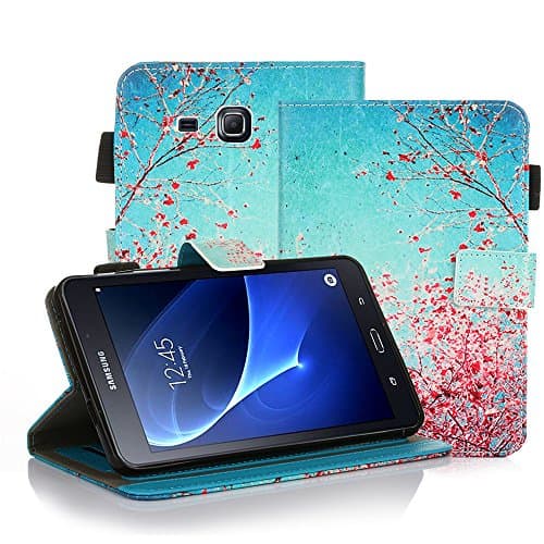 LeCase Galaxy Tab A Case (7.0 Inch), Card Slots, Magnetic Closure, Flip Leather Case With Adjustable Stand For Samsung Galaxy TAB A 7.0 (SM-T280 / SM-T285) Tablet, Cherry Blossoms