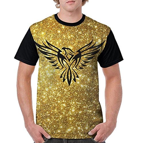 Raglan T-Shirt Cool Flying Phoenix Eagle Short Sleeve Tee Tops Mens