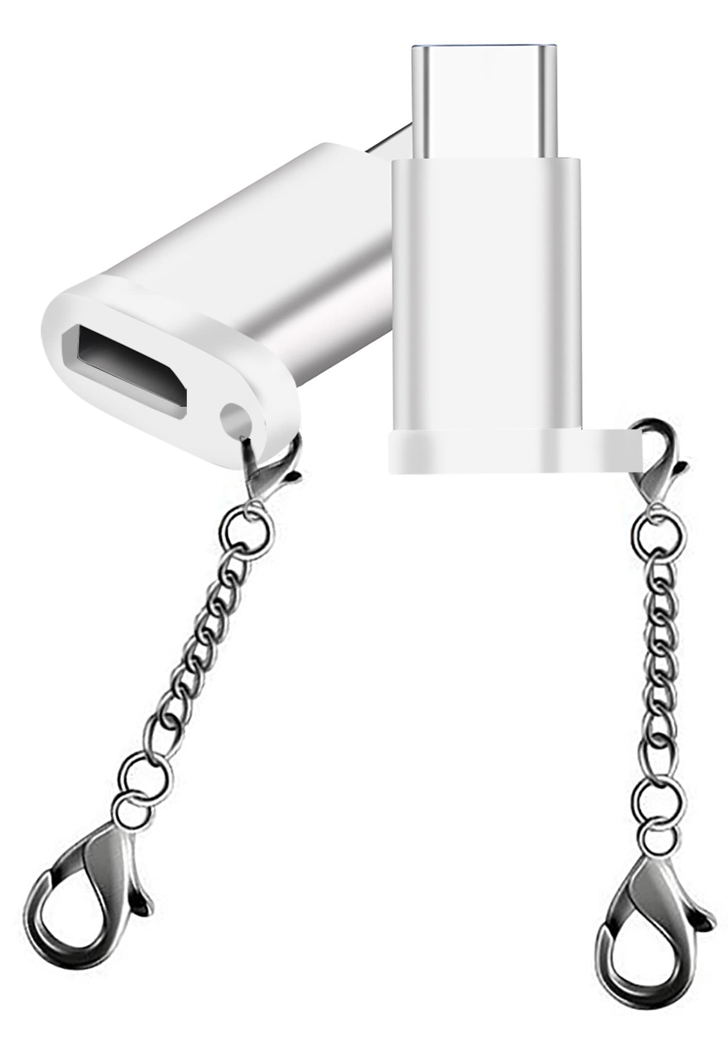 Lucklystar USB C Adapter, Type C Converter, Type C (male) to Micro USB (female) Aluminum Converter, Convert Micro USB to Type C, Micro to USB-C, Sync and Charge,2 Pcs