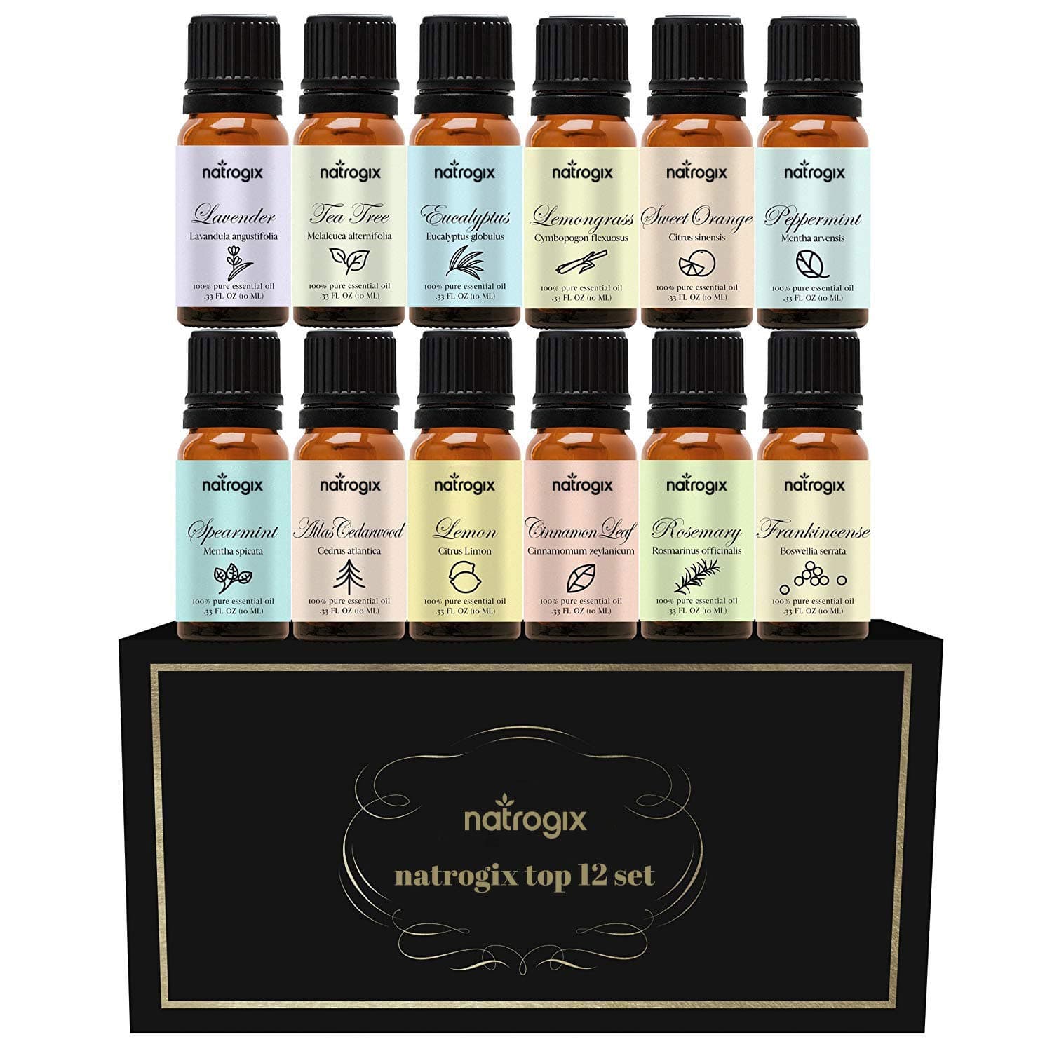 natrogix Top12 Pure Aromatherapy Essential Oil Set