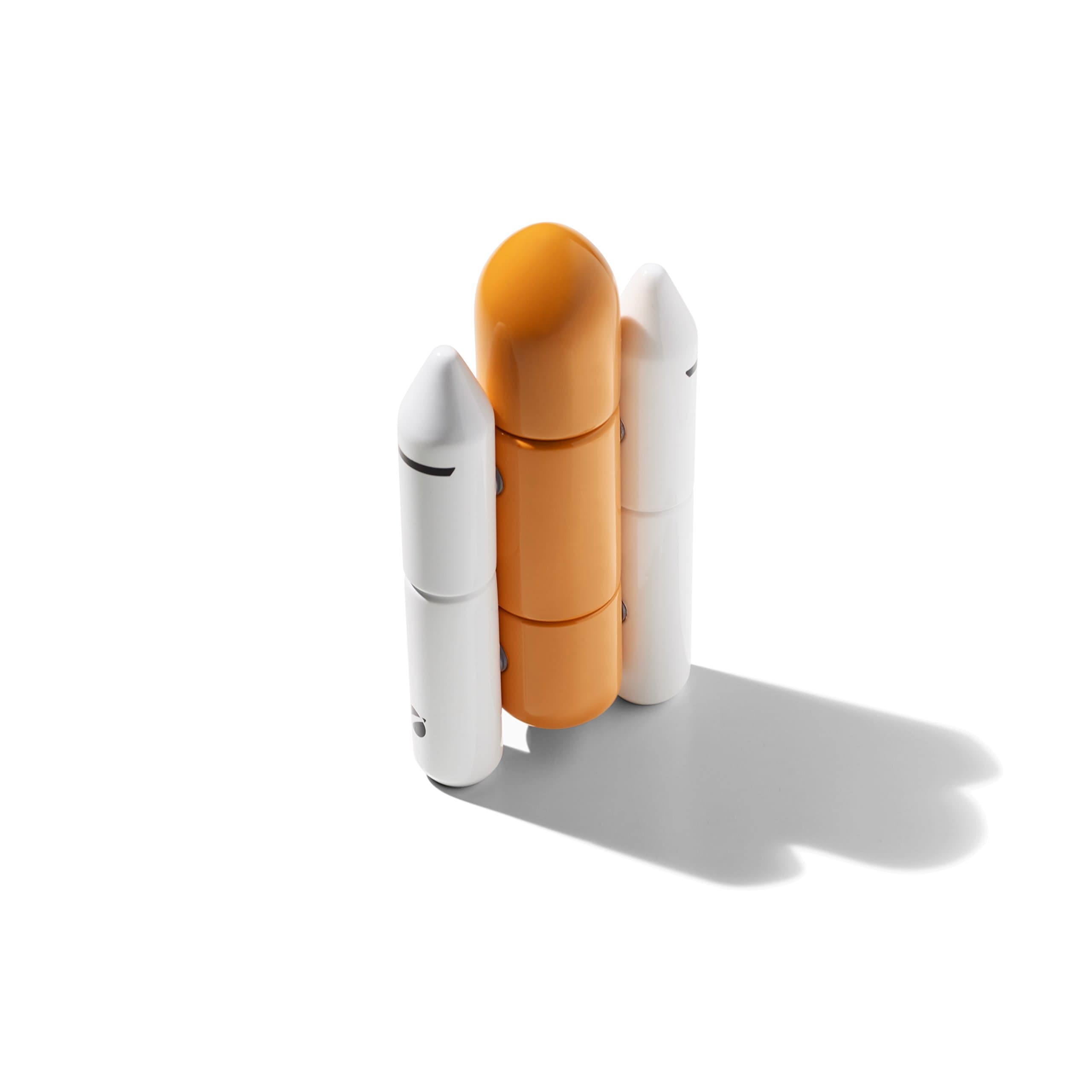 Huzi - Cosmos - Timeless Spaceship Building Blocks - Solid Beech Wood - Embedded Magnetic System (Rocket)