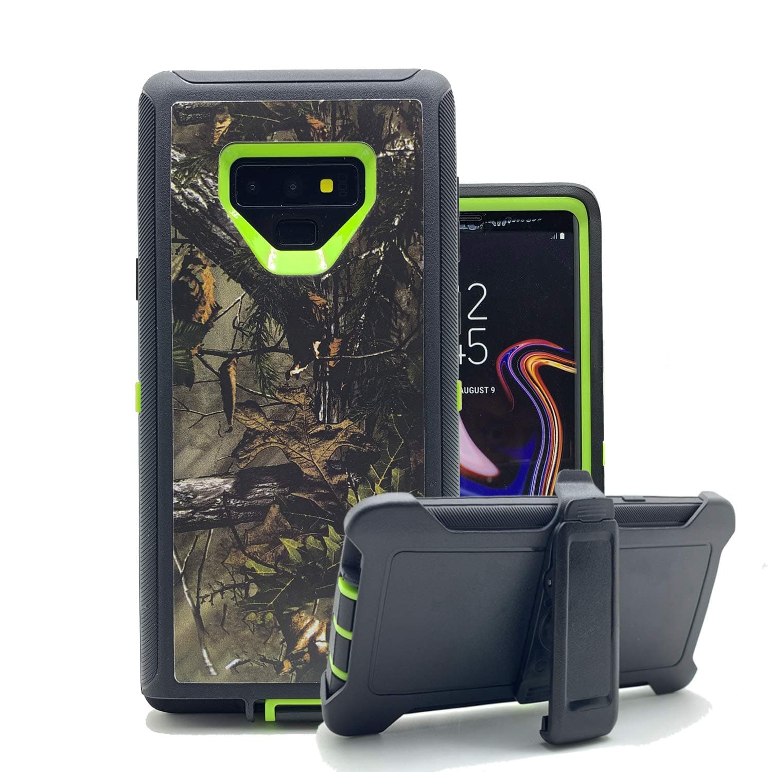 Galaxy Note 9 Cases, Harsel Heavy Duty Defender Camouflage High Impact Resistant Shockproof Rugged Military Grade Durable Protective Case Cover with Belt Clip for Samsung Galaxy Note 9 (Forest Green)