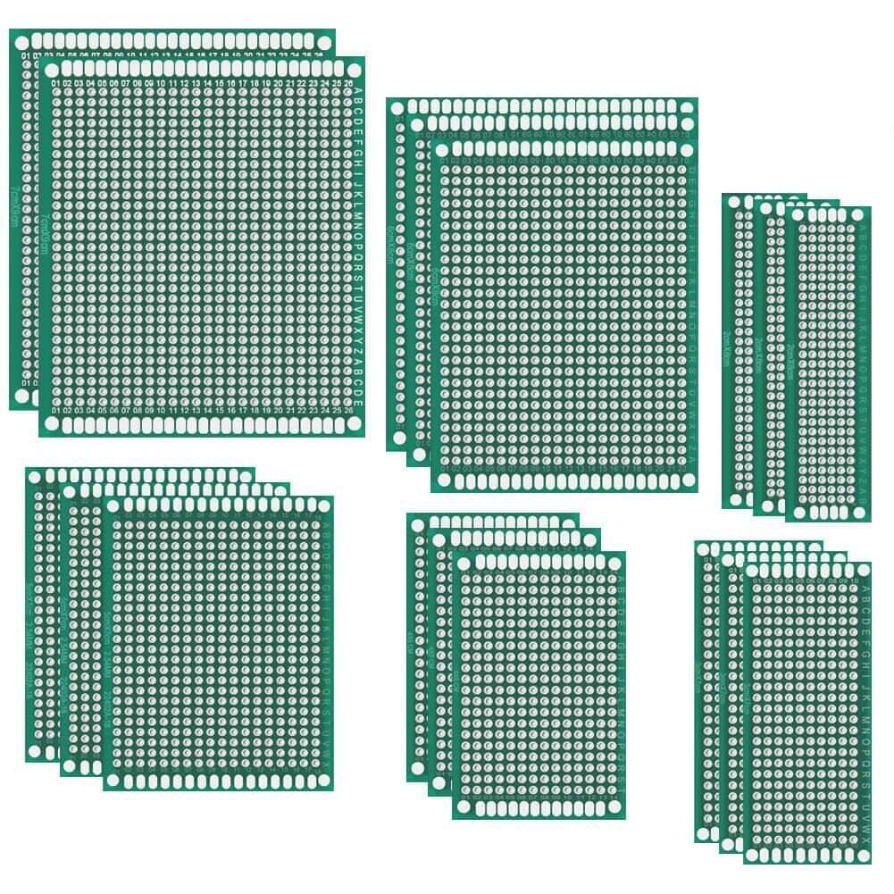 Paxcoo 17 Pcs Double Sided PCB Board Prototype Kit for DIY, 6 Sizes