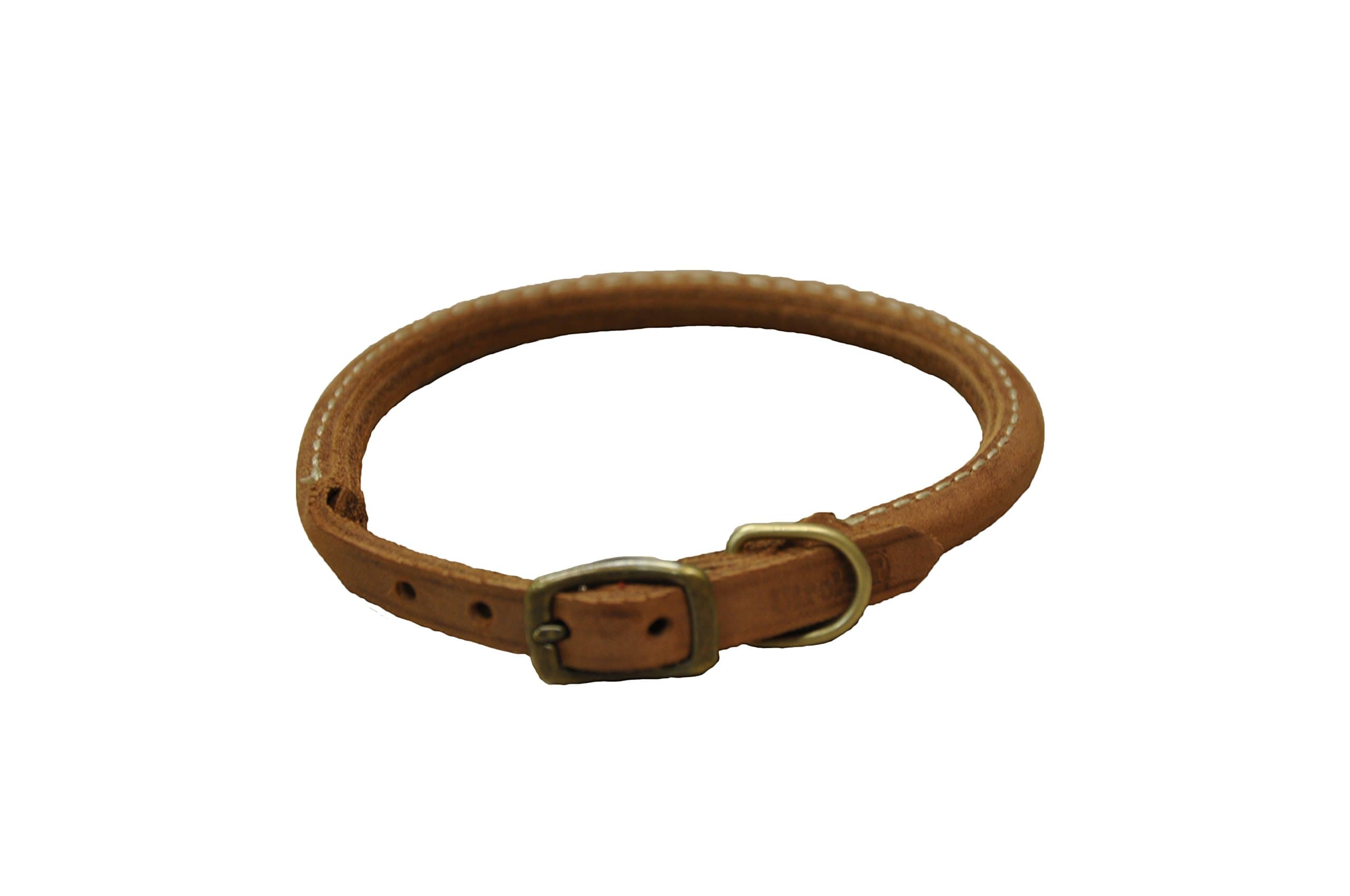 Circle T Rustic Leather Round Dog Collar, 3/8" x 12", Chocolate