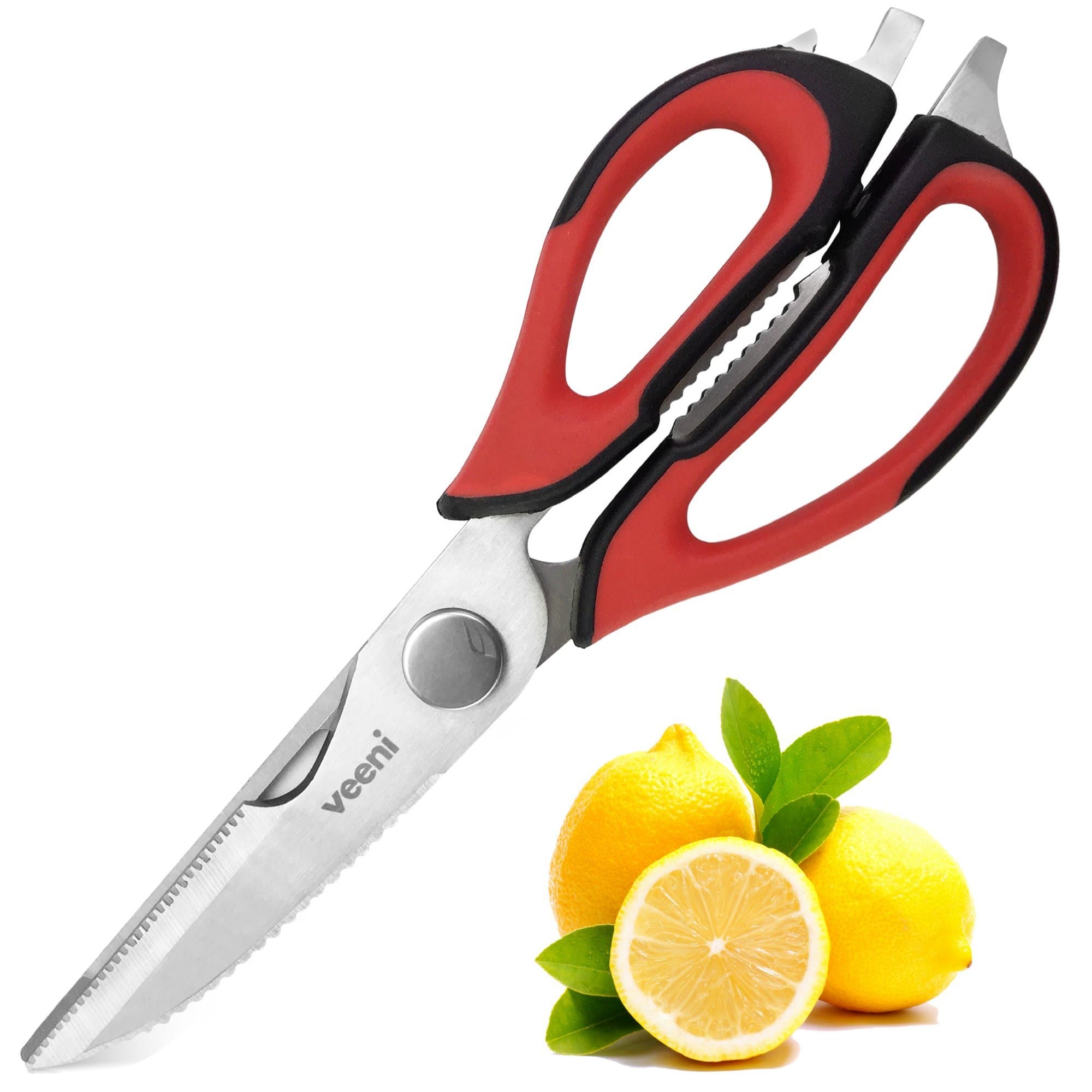 Heavy Duty Kitchen Shears W/ Ultra Strong and Sharp Take Apart Blades | Best Multifunction Scissors For Poultry, Meat, Chicken, Fish & Herbs | 100% Dish washer Safe