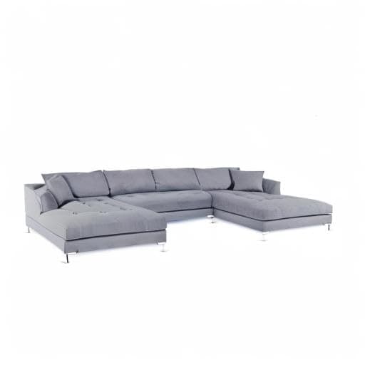 Decenni Divina ll Modern Double Chaise U-Shaped Sectional Silver